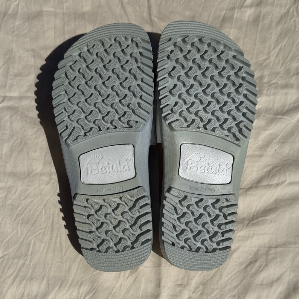 Birkenstock White Perforated Slide Loafers - Picture 4 of 4